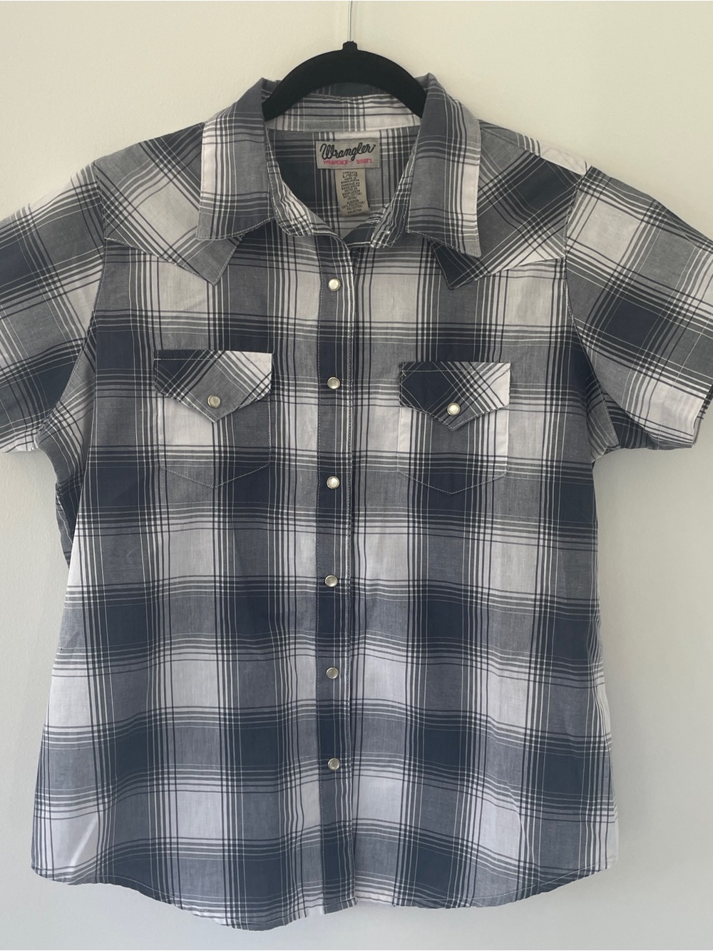 BOY’ S Wrangler short-sleeve western plaid snap shirt